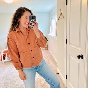 THE GREAT. Red Cotton Chore Jacket 0 XS